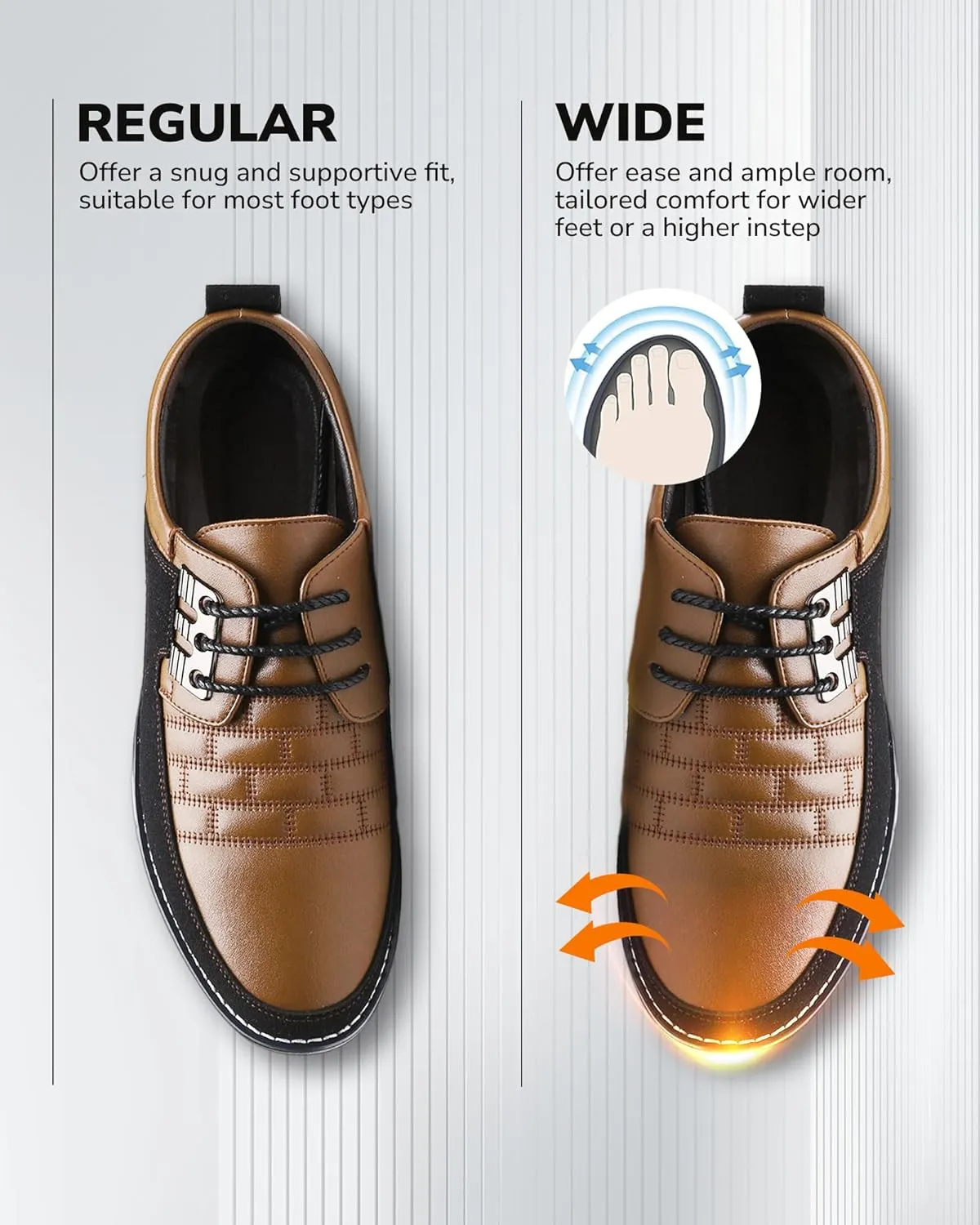 Recyphi Mens Oxford Derby Orthopedic Leather Shoes Formal Luxury Business Dress Shoes Lace-up Walking Driving Loafers Dress Sneakers