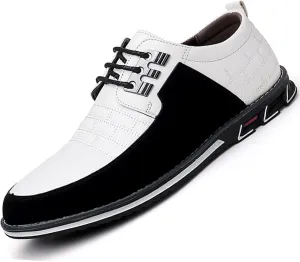 Recyphi Mens Oxford Derby Orthopedic Leather Shoes Formal Luxury Business Dress Shoes Lace-up Walking Driving Loafers Dress Sneakers