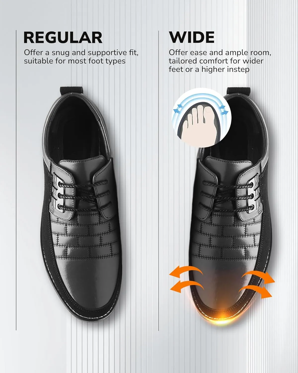 Recyphi Mens Oxford Derby Orthopedic Leather Shoes Formal Luxury Business Dress Shoes Lace-up Walking Driving Loafers Dress Sneakers