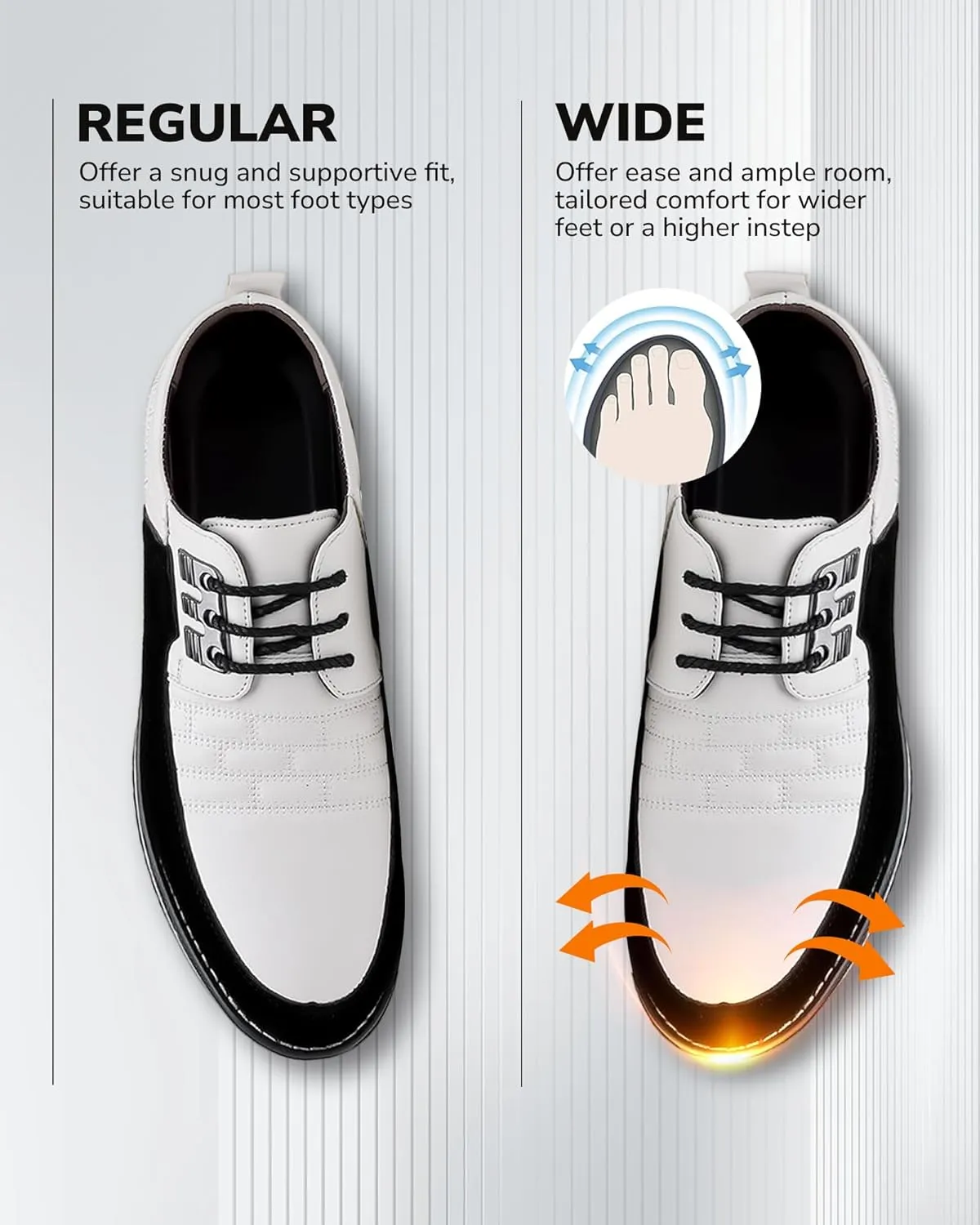 Recyphi Mens Oxford Derby Orthopedic Leather Shoes Formal Luxury Business Dress Shoes Lace-up Walking Driving Loafers Dress Sneakers