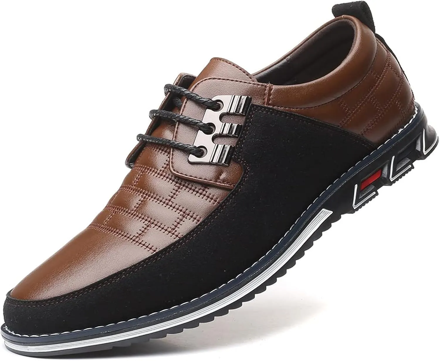 Recyphi Mens Oxford Derby Orthopedic Leather Shoes Formal Luxury Business Dress Shoes Lace-up Walking Driving Loafers Dress Sneakers