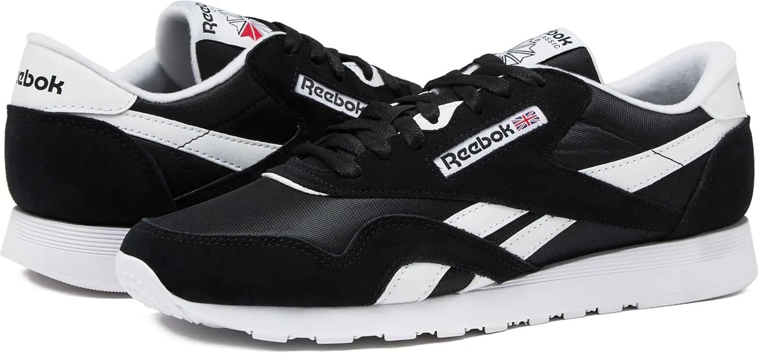Reebok Mens Classic Cushioned Footbed Faux Leather Running & Training Shoes