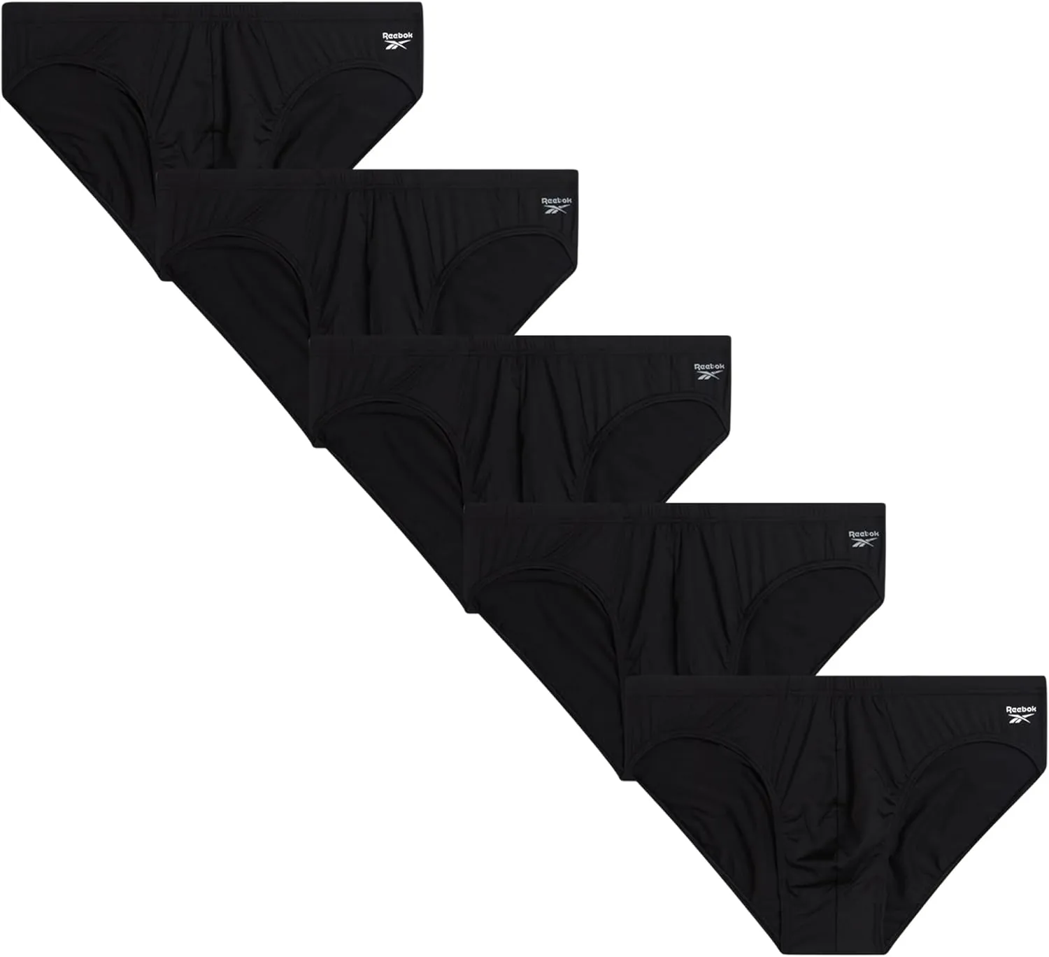 Reebok Mens Underwear Briefs - 5 Pack Quick Dry Soft Stretch Low Rise Briefs for Men - Performance Mens Athletic Underwear