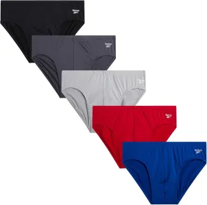Reebok Mens Underwear Briefs - 5 Pack Quick Dry Soft Stretch Low Rise Briefs for Men - Performance Mens Athletic Underwear