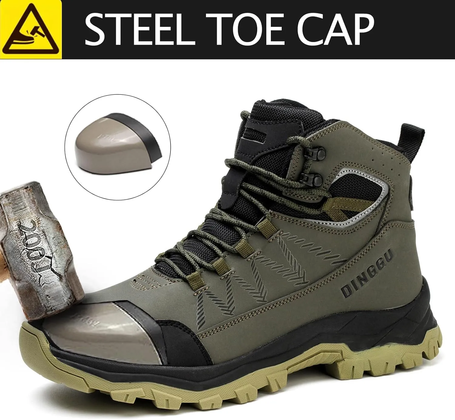 Steel Toe Boots for Men Waterproof Safety Work BootsComfortable Mens Industrial & Construction Boots