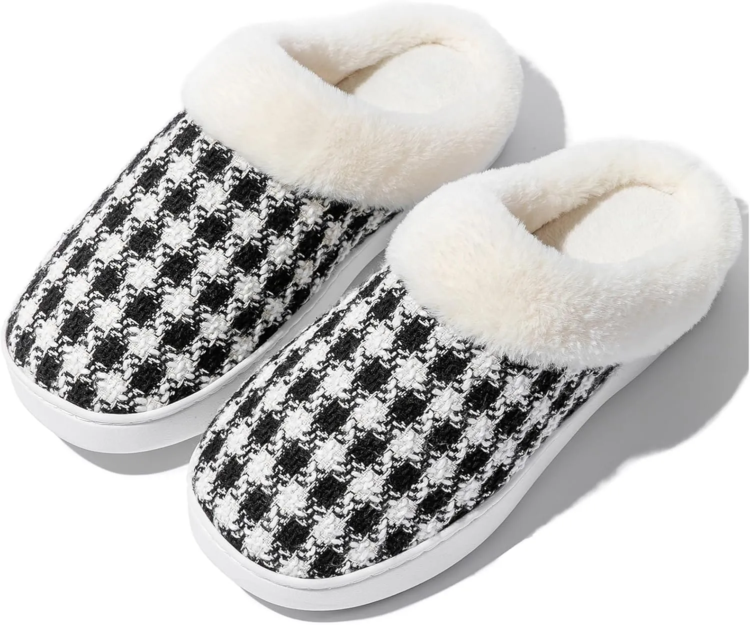 UBFEN Womens Mens Slippers Memory Foam Comfort Fuzzy Plush Lining Slip On House Shoes