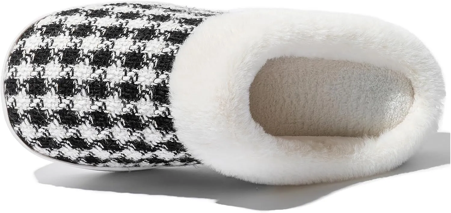 UBFEN Womens Mens Slippers Memory Foam Comfort Fuzzy Plush Lining Slip On House Shoes