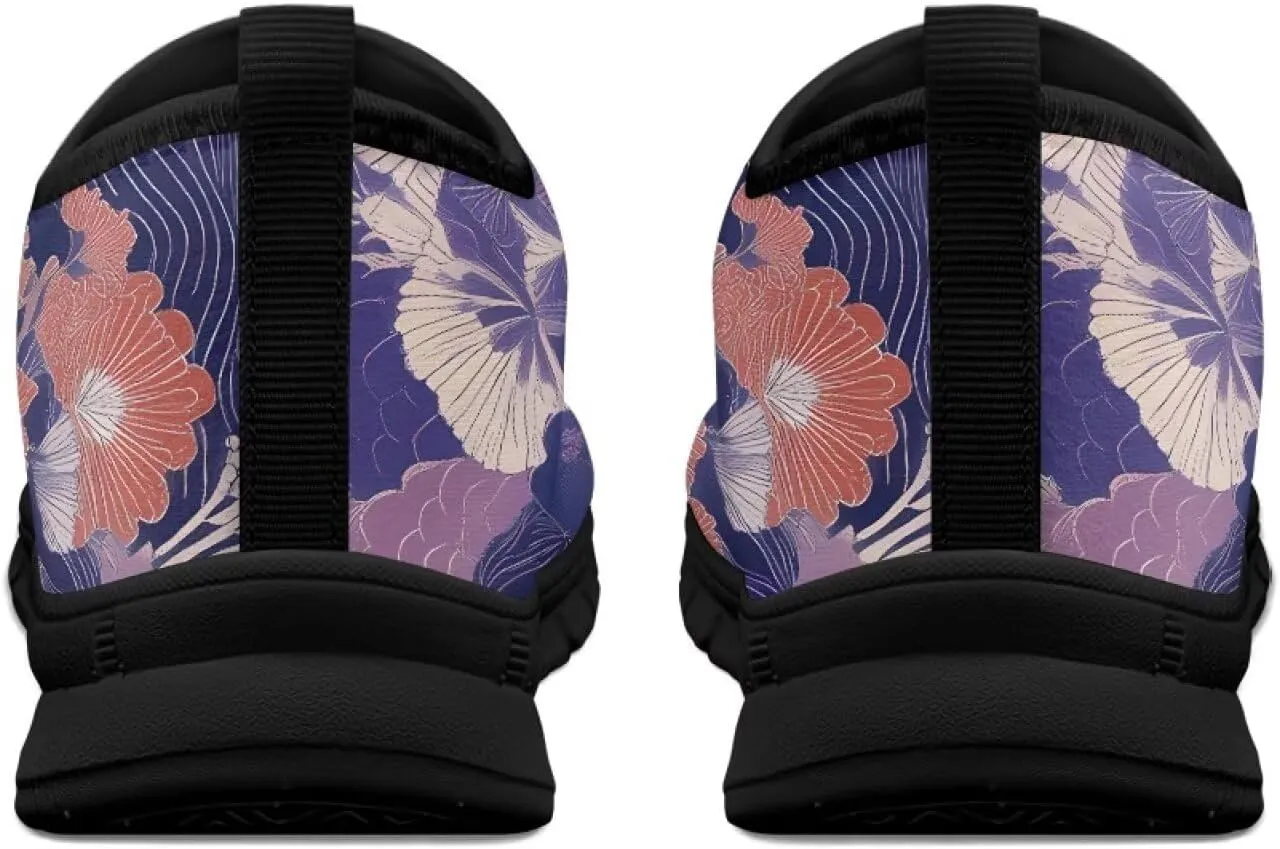 Women's Flower Sneakers Casual Low Top Non-Slip Breathable Slip On Comfortable Walking Sneaker for Women US 5.5-11.5