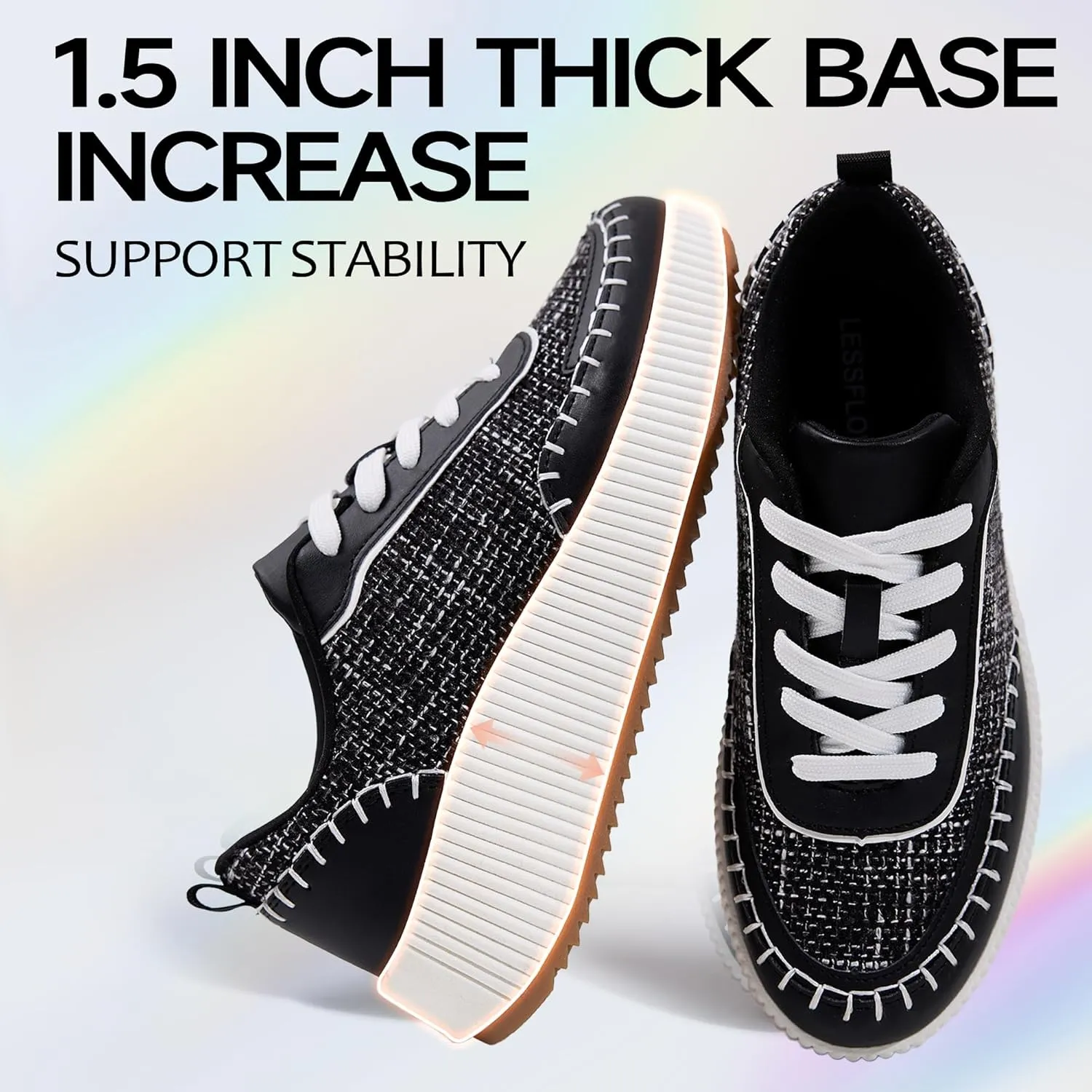 Women's Platform Sneakers Low Top Chunky Retro Braided Walking Shoes Comfortable Lace Up Casual Shoes